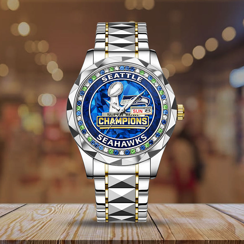 Seattle Seahawks Alloy Luxury Quartz Watch – GNE5099