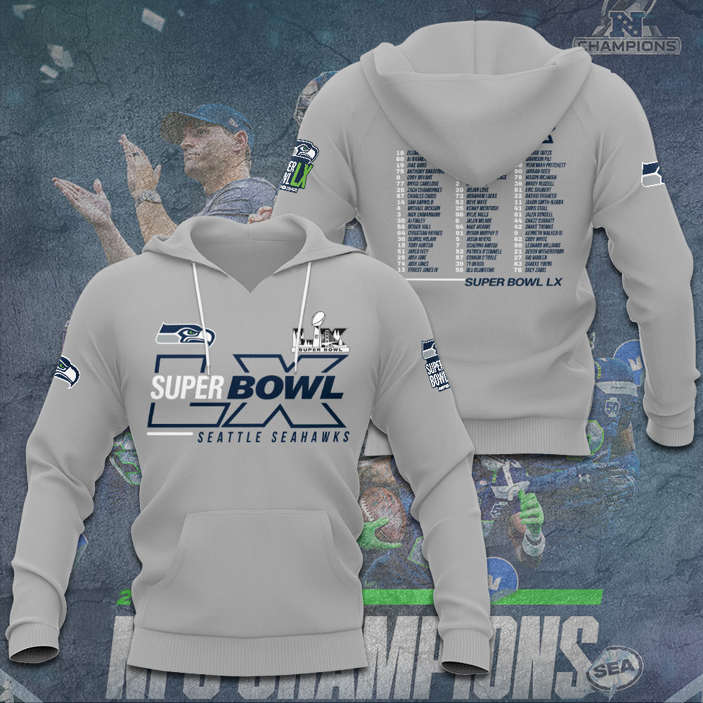 Seattle Seahawks 2025 NFC Champions 3D Apparel – TANTN20652