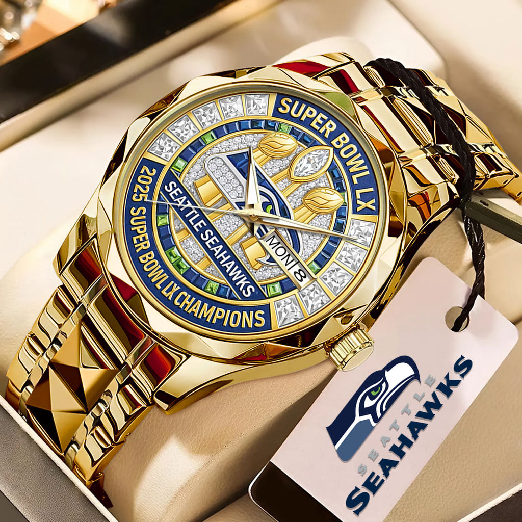 Seattle Seahawks 2025 Super Bowl LX Champions Alloy Luxury Quartz Watch – TMTHU3921