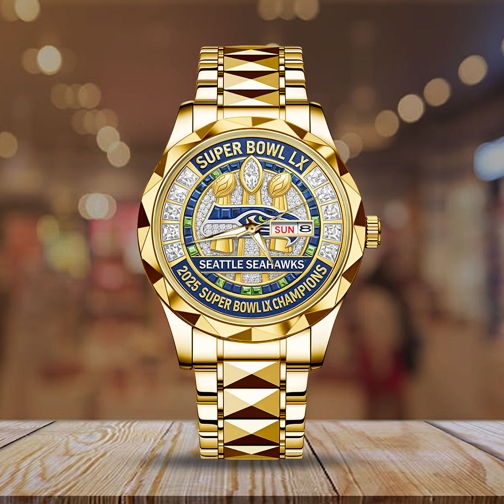 Seattle Seahawks 2025 Super Bowl LX Champions Alloy Luxury Quartz Watch – TMTHU3921