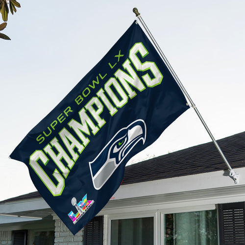 Seattle Seahawks 2025 Super Bowl LX Champions 3D Double-side House Flag – GNE5010