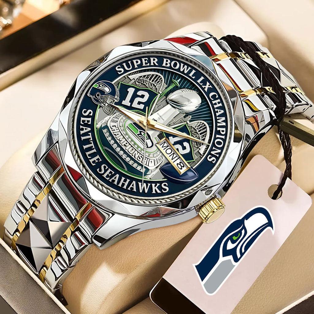 Seattle Seahawks Super Bowl LX Champions Alloy Luxury Quartz Watch – MAITM14823