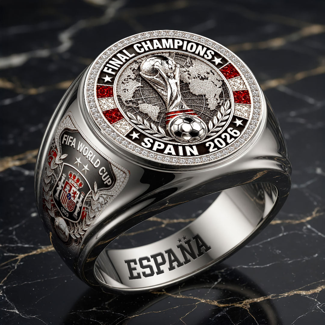 Spain National Team 2026 FIFA World Cup Champions 3D Engraved Ring – HOATT19772