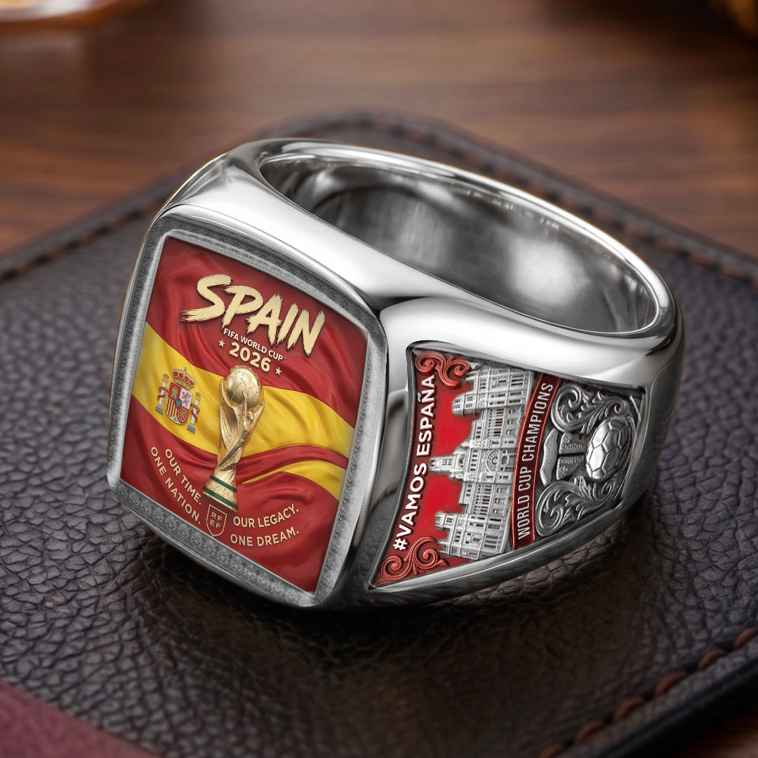 Spain National Team 2026 FIFA World Cup Champions 3D Engraved Ring – TMTHU7715