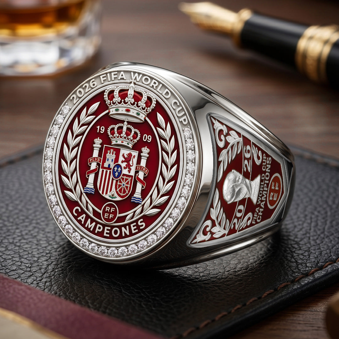 Spain National Team 2026 FIFA World Cup Champions 3D Engraved Ring – TMTHU7739