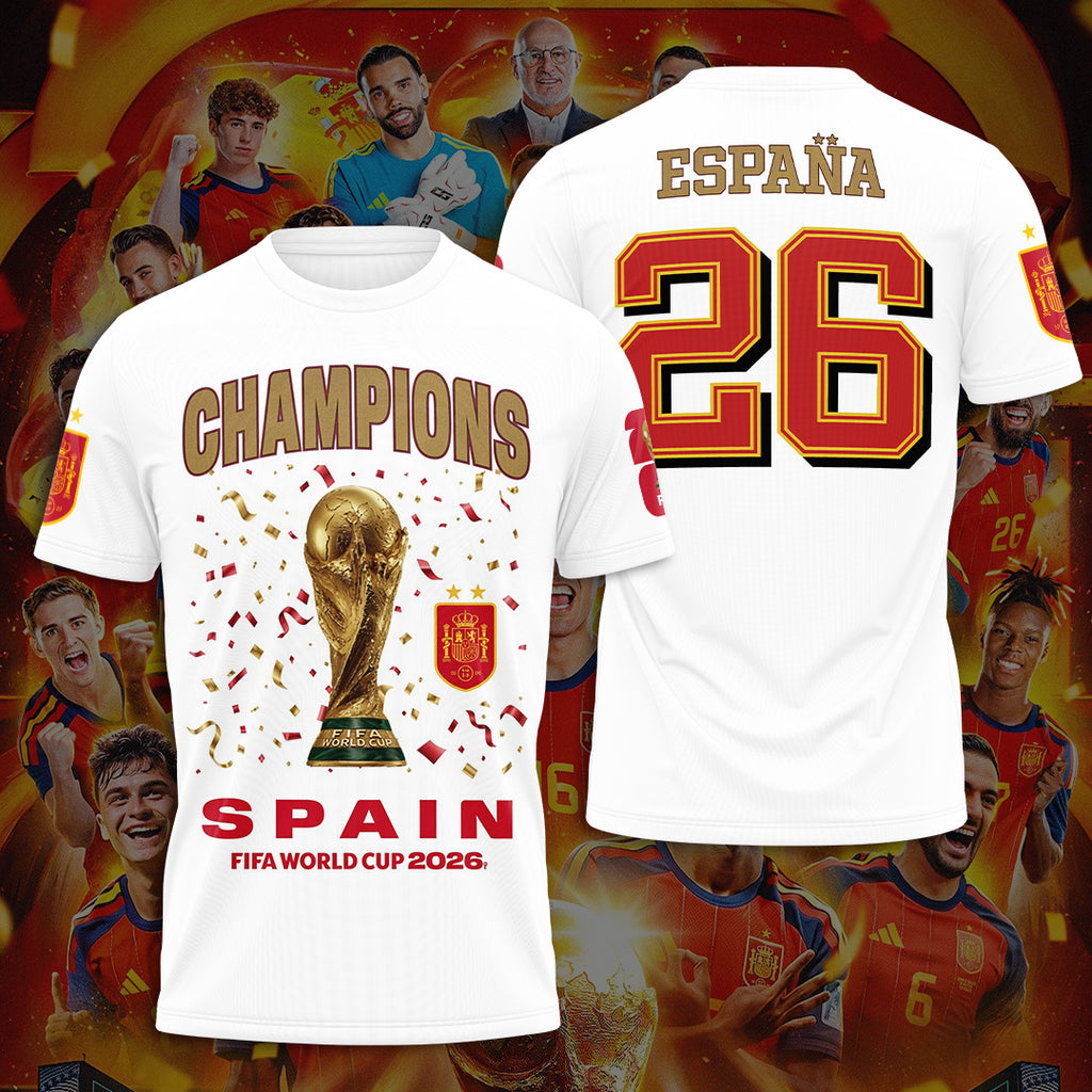 Spain National Team 2026 FIFA World Cup Champions 3D Apparel – TANTN24370