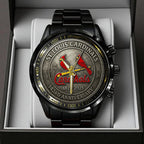 St. Louis Cardinals 143rd Anniversary 2025 Black Stainless Steel Watch – TANTN16201
