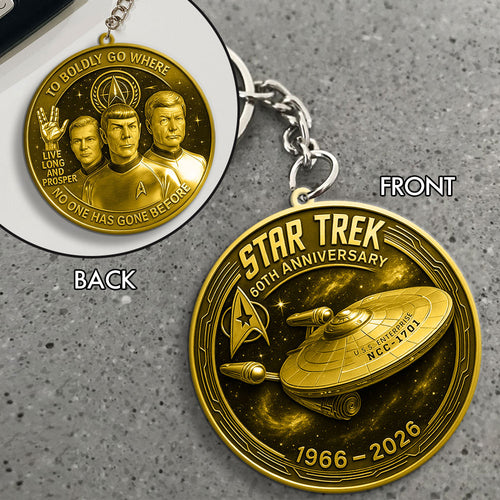 Star Trek 60th Anniversary Custom Shape 2-sided Keychain – MAITM14686
