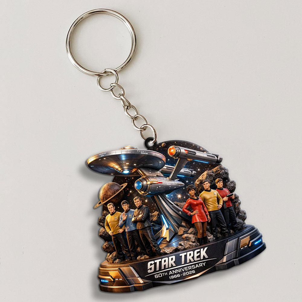 Star Trek 60th Anniversary Custom Shape 2-sided Keychain – MAITM14756
