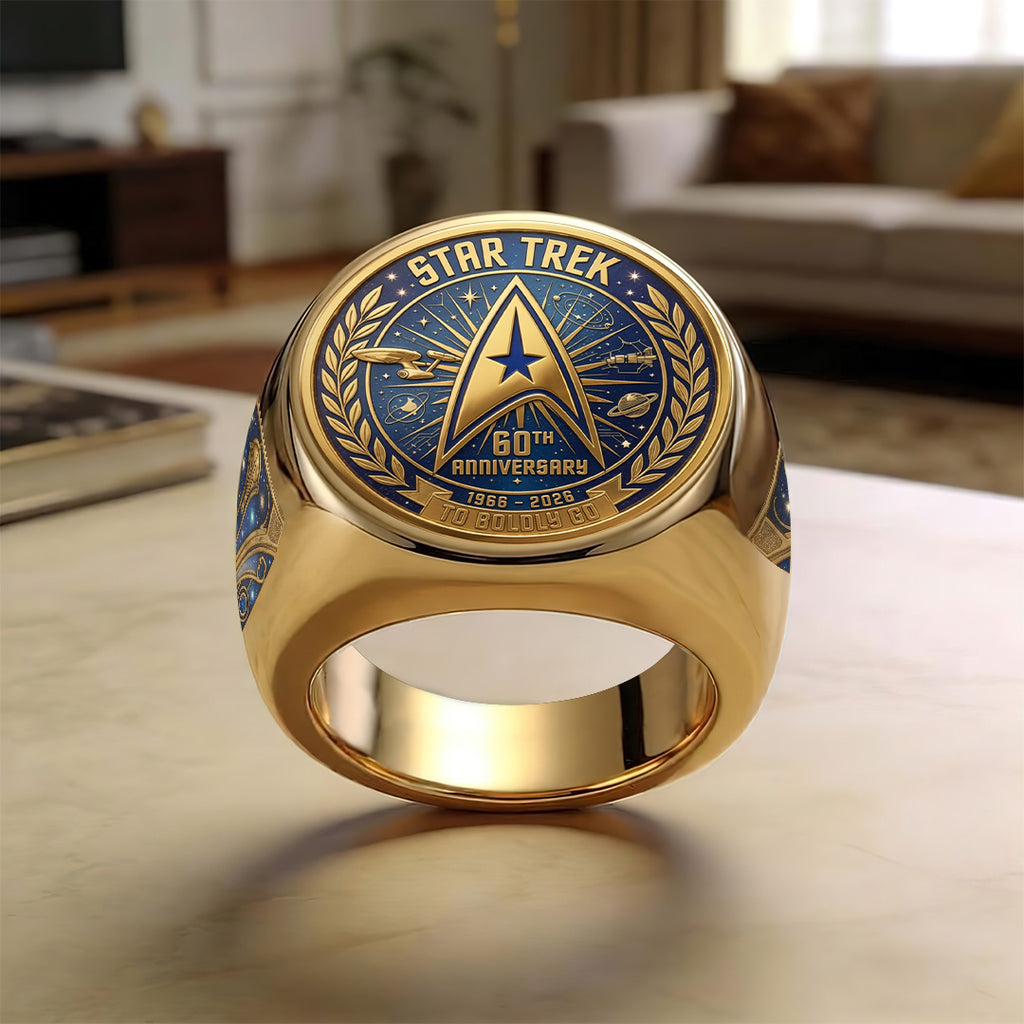 Star Trek 60th Anniversary 3D Engraved Ring – TANTN23247