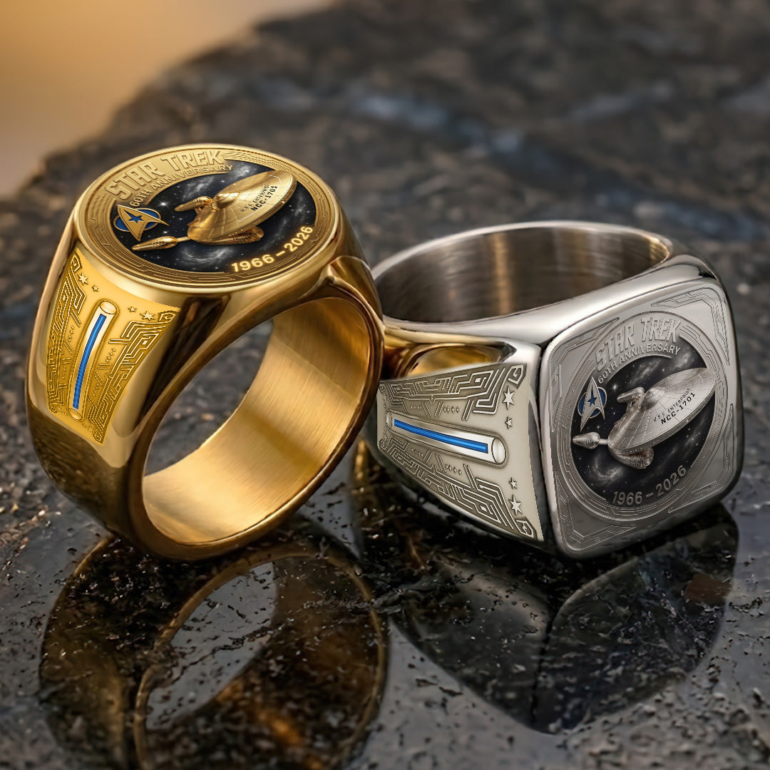 Star Trek 60th Anniversary 3D Engraved Ring – TANTN23248