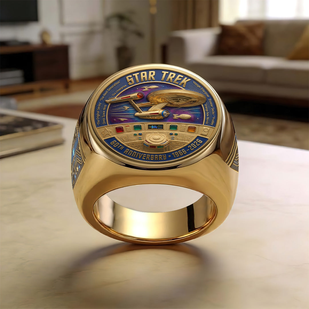 Star Trek 60th Anniversary 3D Engraved Ring – TANTN23249