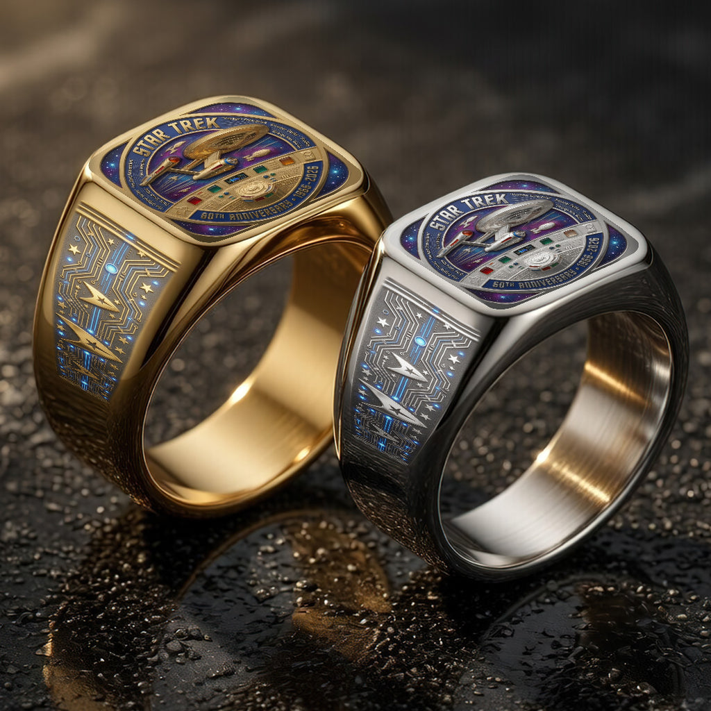 Star Trek 60th Anniversary 3D Engraved Ring – TANTN23249