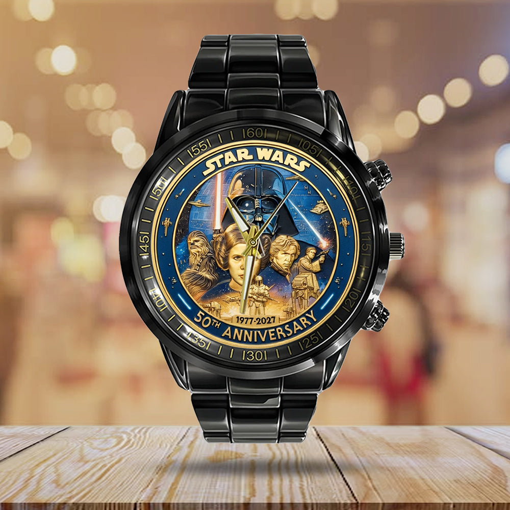 Star Wars 50th Anniversary 2027 Black Stainless Steel Watch – TMTHU5394