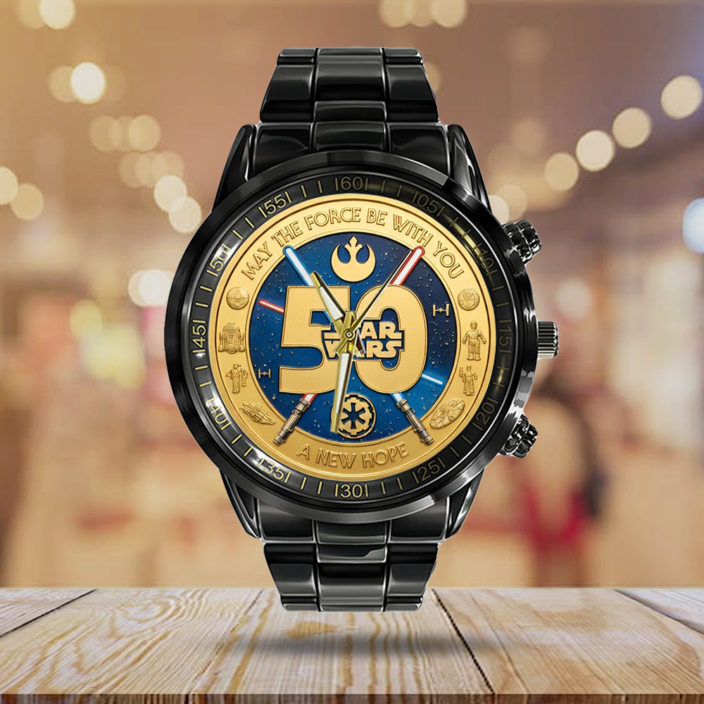 Star Wars 50th Anniversary 2027 Black Stainless Steel Watch – TMTHU5395