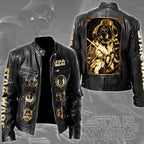 Star Wars 50th Anniversary 2027 Motorcycle Leather Jacket – TMTHU9932