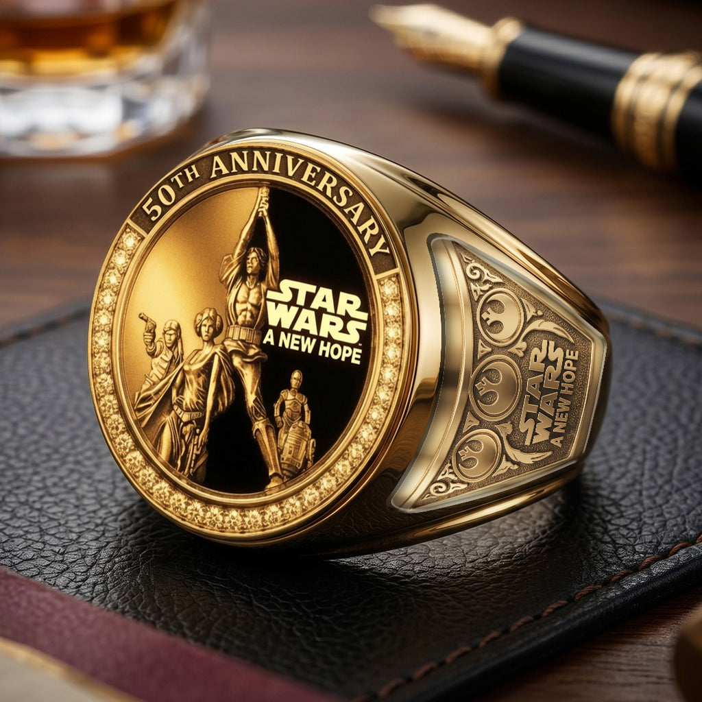 Star Wars 50th Anniversary 3D Engraved Ring – TMTHU7412