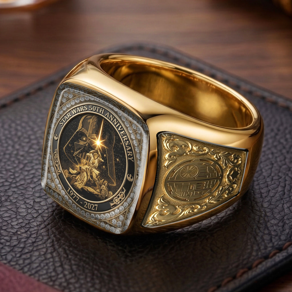 Star Wars 50th Anniversary 3D Engraved Ring – TMTHU7458