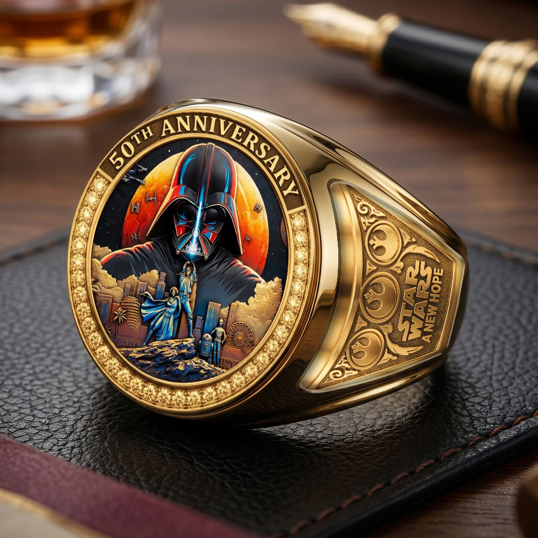 Star Wars 50th Anniversary 3D Engraved Ring – TMTHU7689