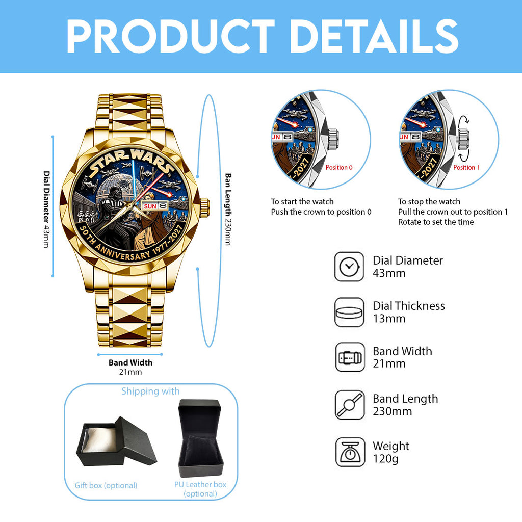 Star Wars 50th Anniversary Alloy Luxury Quartz Watch – TMTHU5087