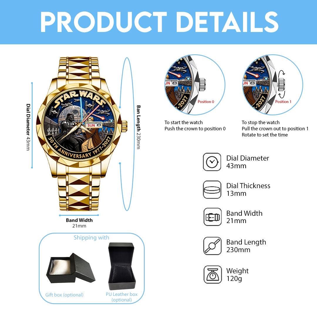 Star Wars 50th Anniversary Alloy Luxury Quartz Watch – TMTHU5087