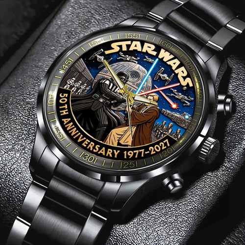 Star Wars 50th Anniversary Black Stainless Steel Watch – TMTHU5088