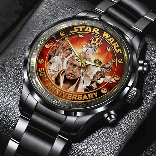 Star Wars 50th Anniversary Black Stainless Steel Watch – TMTHU7277