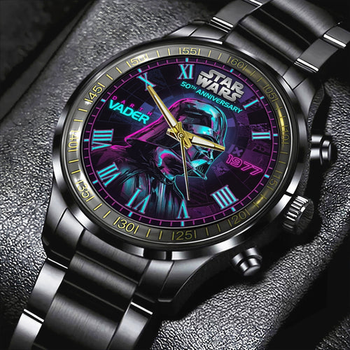Star Wars 50th Anniversary Black Stainless Steel Watch – TMTHU7370