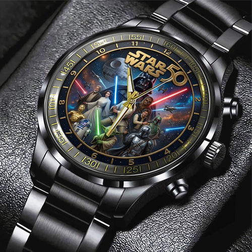 Star Wars 50th Anniversary Black Stainless Steel Watch – TMTHU7408