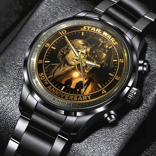 Star Wars 50th Anniversary Black Stainless Steel Watch – TMTHU6850