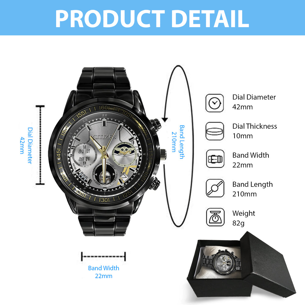 Star Wars Black Stainless Steel Watch – TMTHU7292