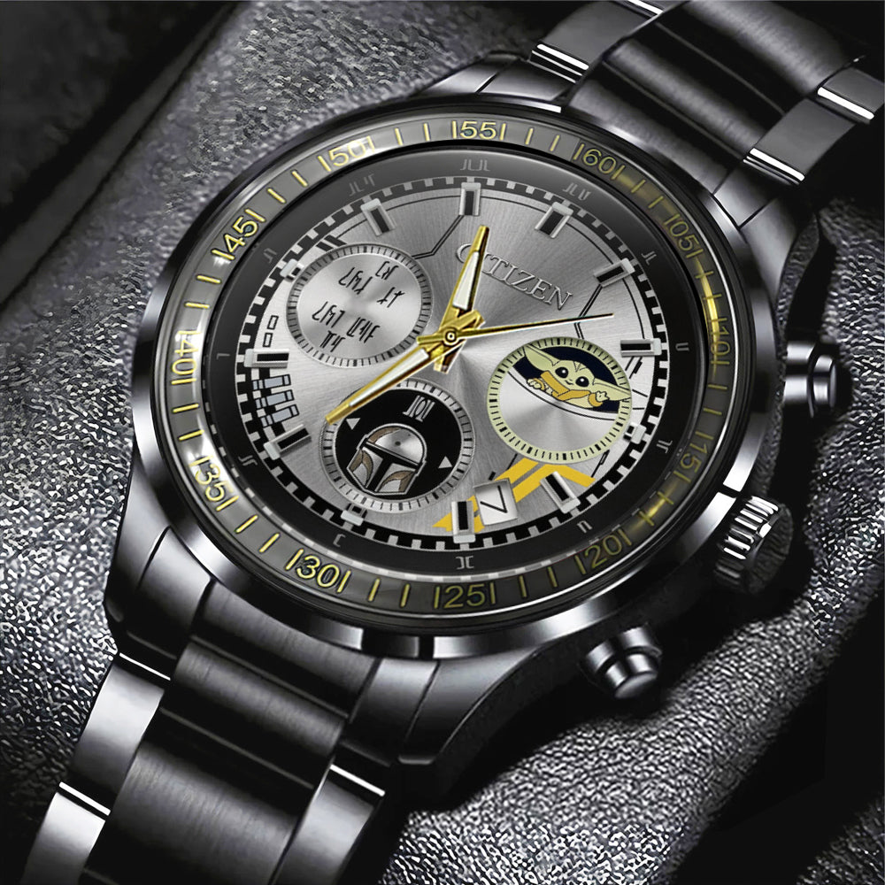 Star Wars Black Stainless Steel Watch – TMTHU7292