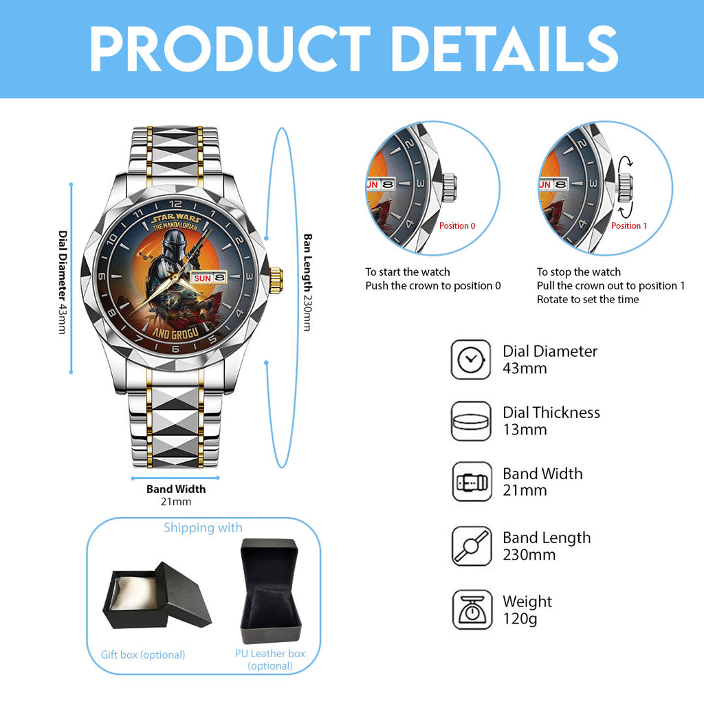 Star Wars: The Mandalorian and Grogu Alloy Luxury Quartz Watch – TMTHU6678