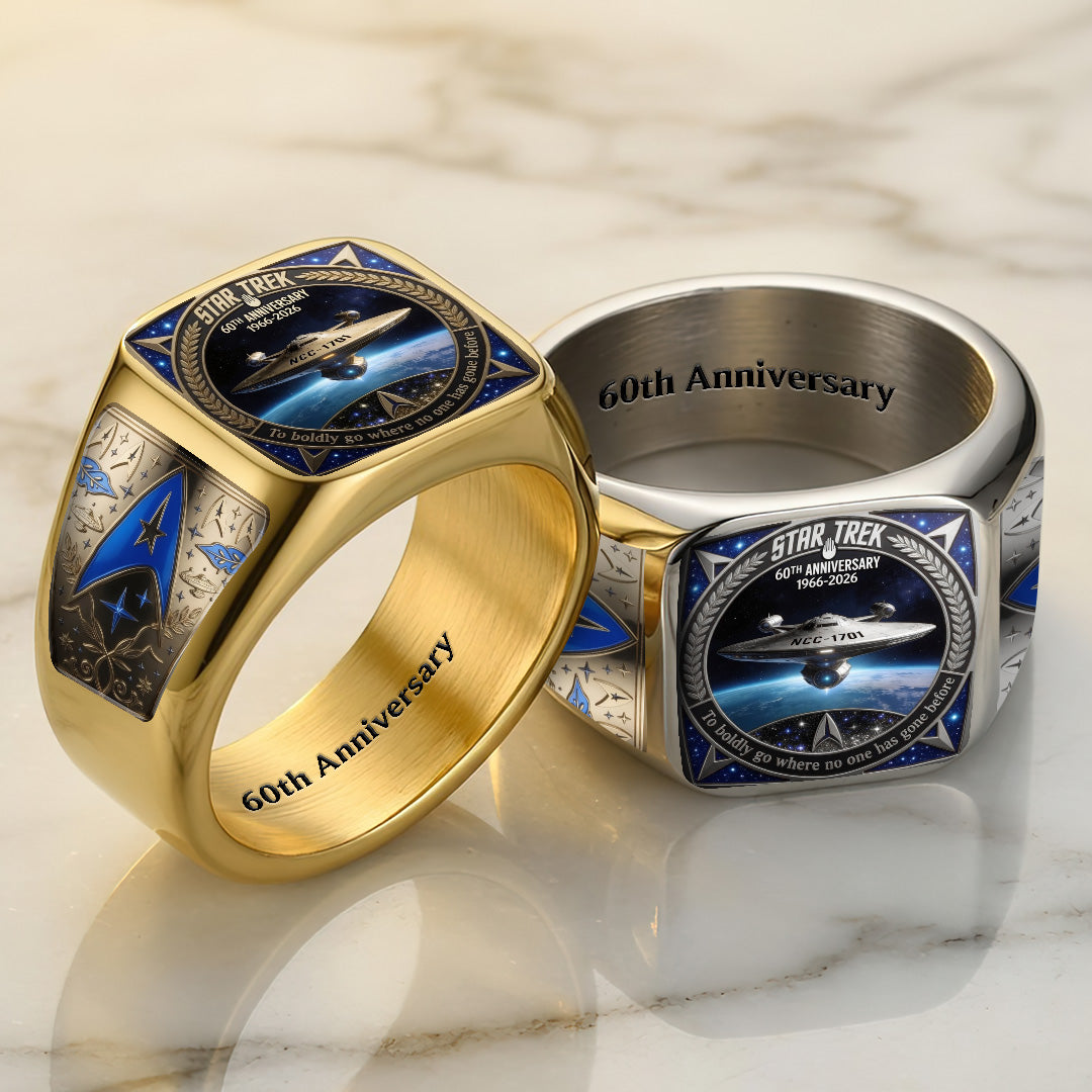 Star Trek 60th Anniversary 3D Engraved Ring – TANTN23245
