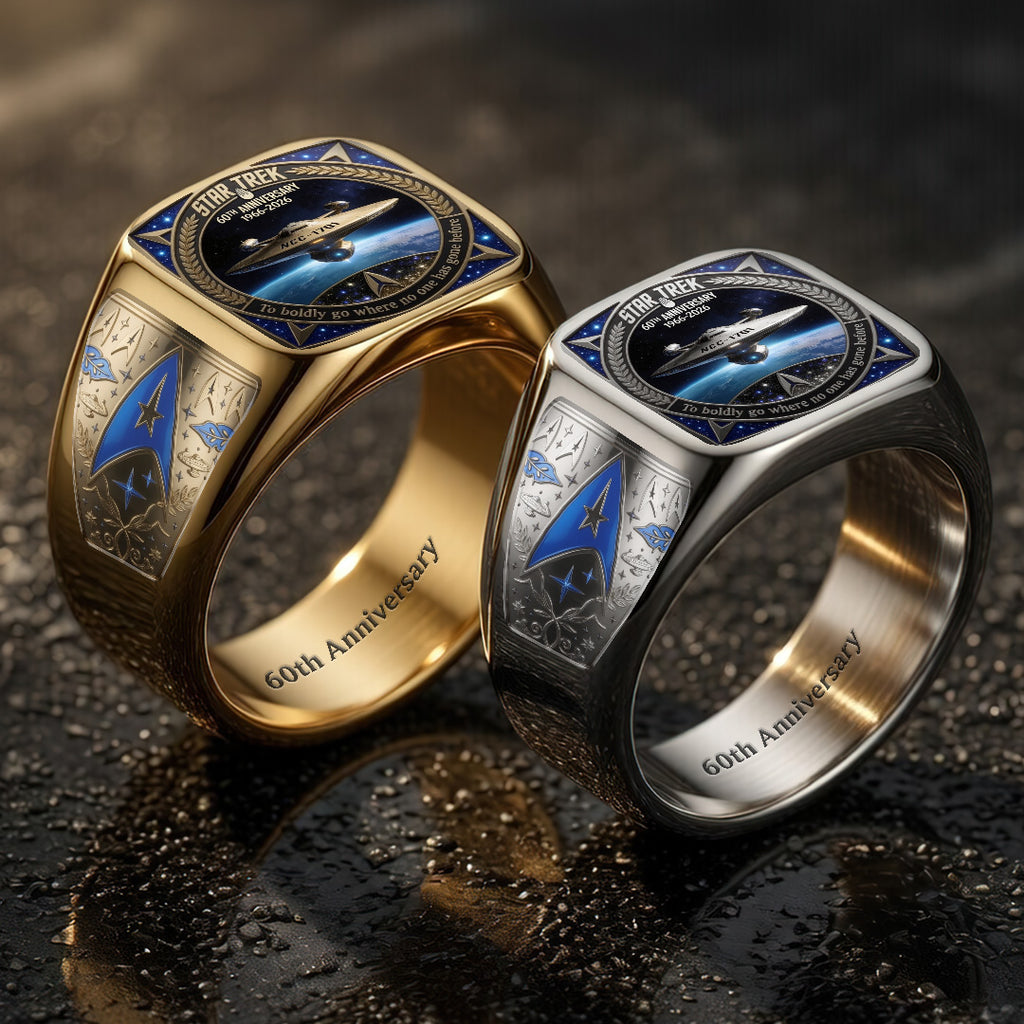 Star Trek 60th Anniversary 3D Engraved Ring – TANTN23245