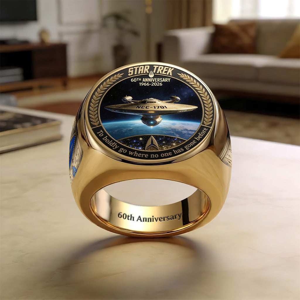 Star Trek 60th Anniversary 3D Engraved Ring – TANTN23245