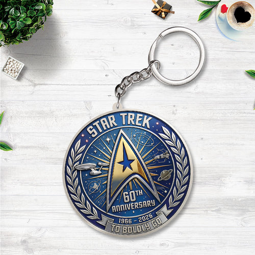 Star Trek 60th Anniversary 2026 Custom Shape 2-sided Keychain – TANTN21390