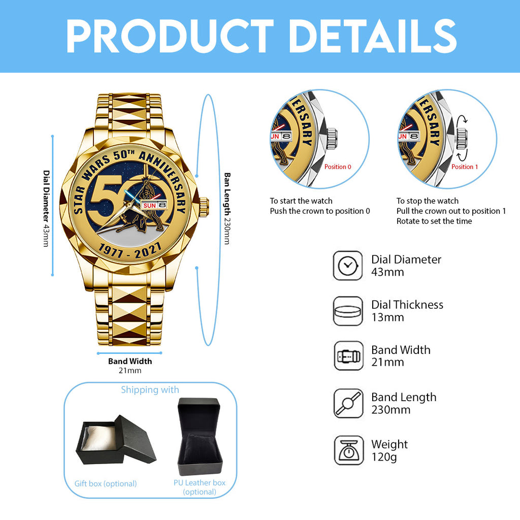 Star Wars 50th Anniversary Alloy Luxury Quartz Watch – TMTHU2884