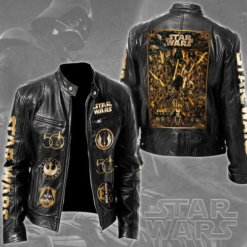Star Wars 50th Anniversary 2027 Motorcycle Leather Jacket – TMTHU10087