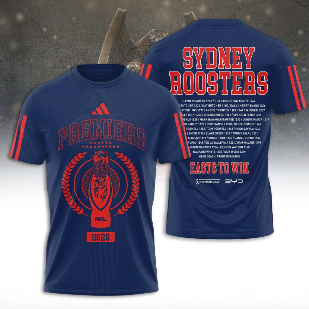Sydney Roosters 2026 NRL Premiers 3D Apparel – TANTN25929