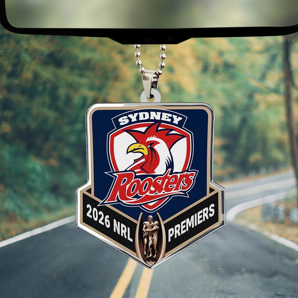 Sydney Roosters 2026 NRL Premiers Custom shape 2-sided Acrylic Car Ornament – TANTN25884