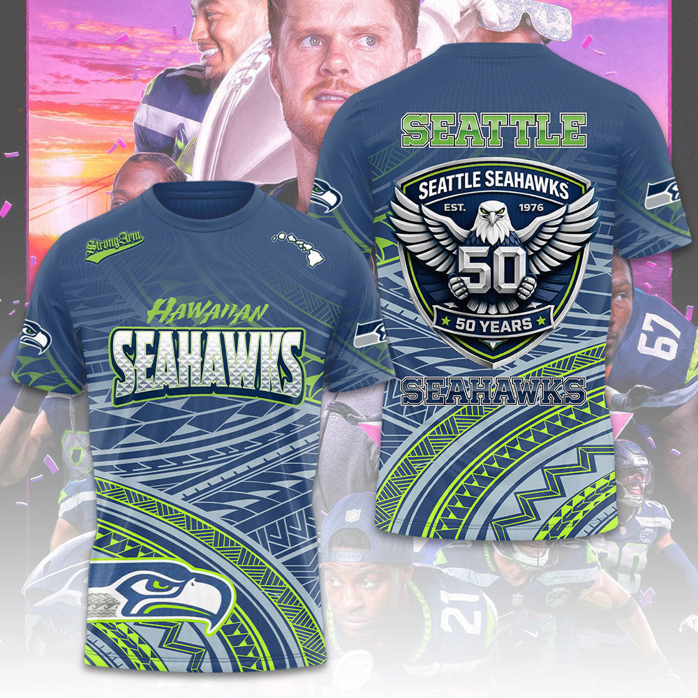 Seattle Seahawks 50th Anniversary 2026 3D Apparel – TMTHU3940