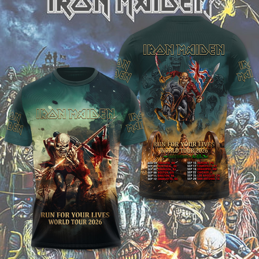 Iron Maiden 2026 World Tour 3D Apparel – TMTHU6605