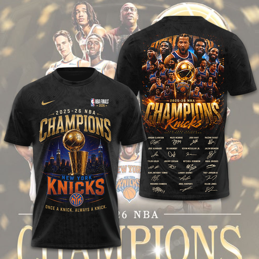 New York Knicks 2026 NBA Finals Champions 3D Apparel – TMTHU6938