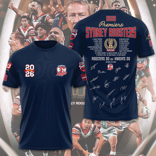 Sydney Roosters 2026 Premiers 3D Apparel – TMTHU9764