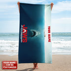 Personalized Jaws Rectangle Beach Towel – TANTN 12357