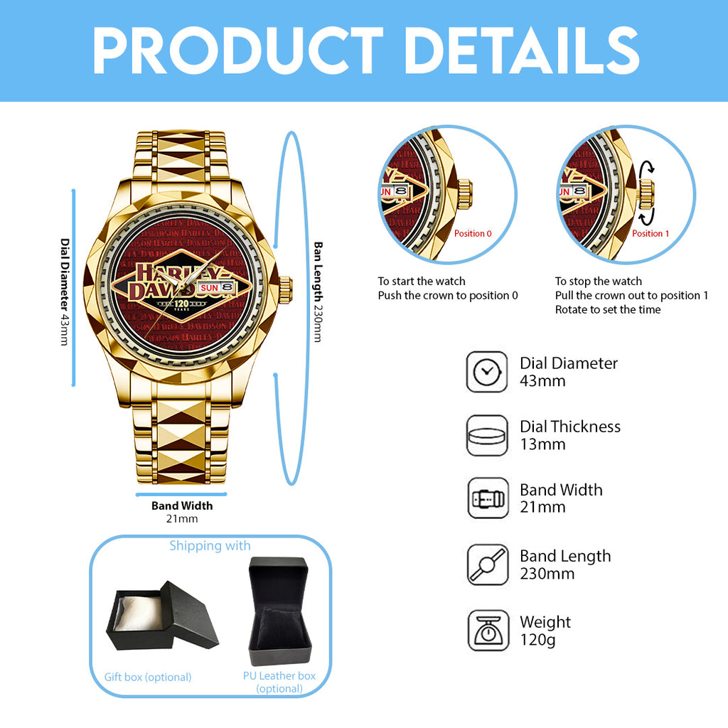 Harley Davidson Alloy Luxury Quartz Watch – TANTN 13777
