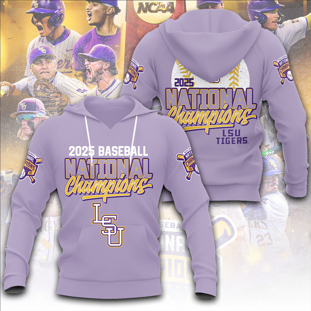 LSU Tigers Baseball 2025 National Champions 3D Apparel – TANTN 13864