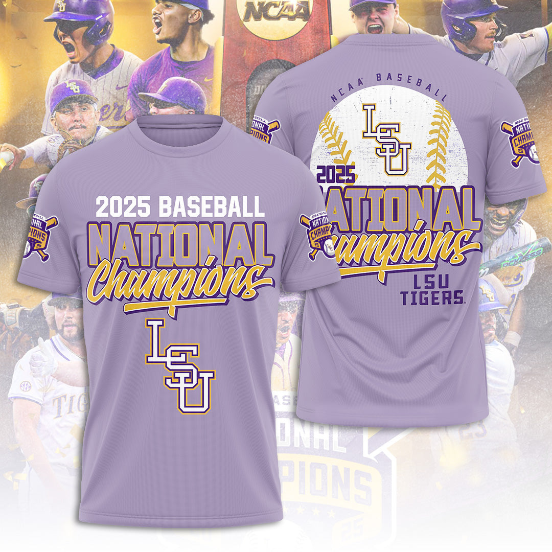LSU Tigers Baseball 2025 National Champions 3D Apparel – TANTN 13864