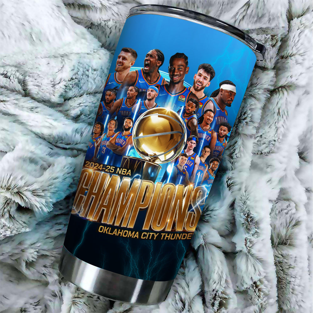 Oklahoma City Thunder 2025 NBA Champions Tumbler Cup – TANTN 13916